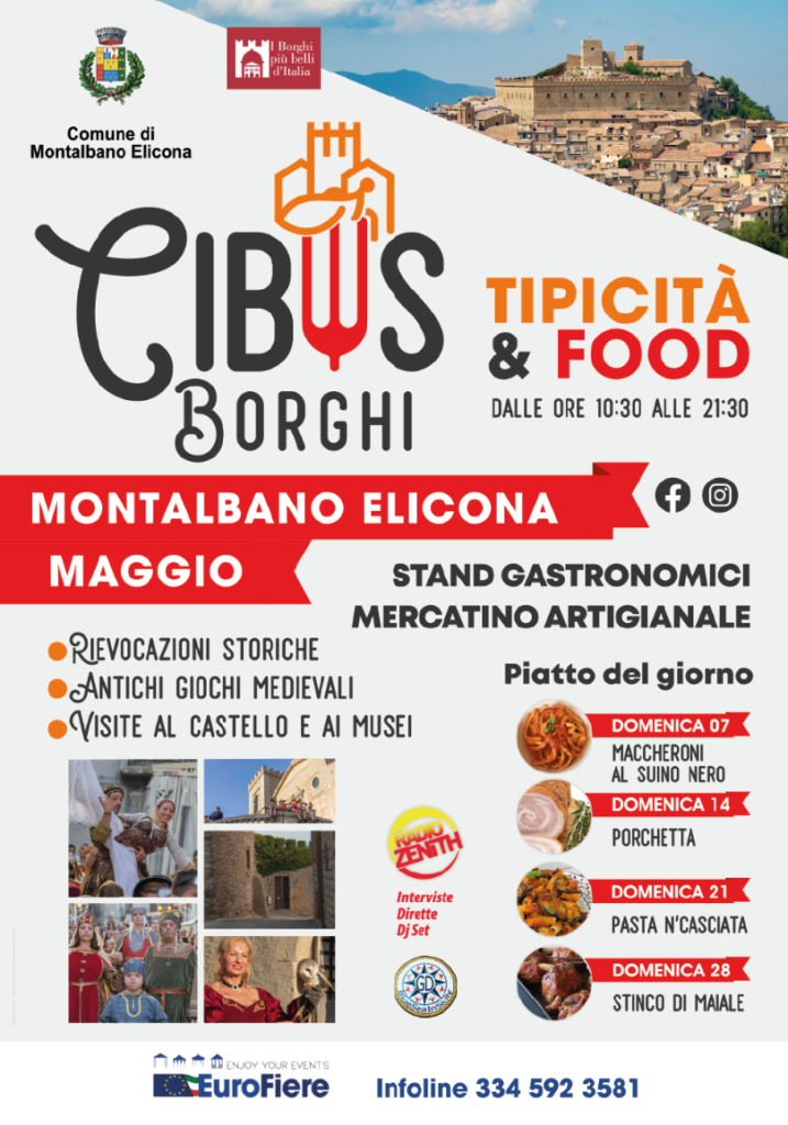 “CIBUS BORGHI” – Sarà un maggio di festa a Montalbano Elicona