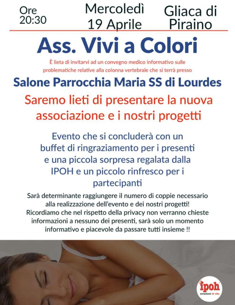 GLIACA DI PIRAINO – Un incontro informativo su esatte posture e colonna vertebrale