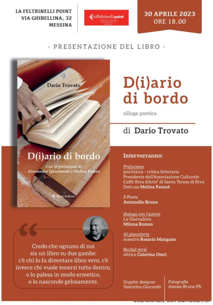TUTTO LIBRI – “D(i)ario di bordo” di Dario Trovato domenica 30 Aprile alla Feltrinelli point