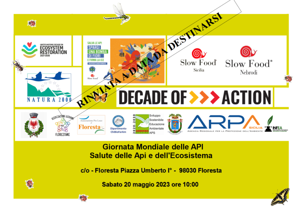 GIORNATA MONDIALE DELLE API – Rinviate le iniziative in programma domani a Floresta