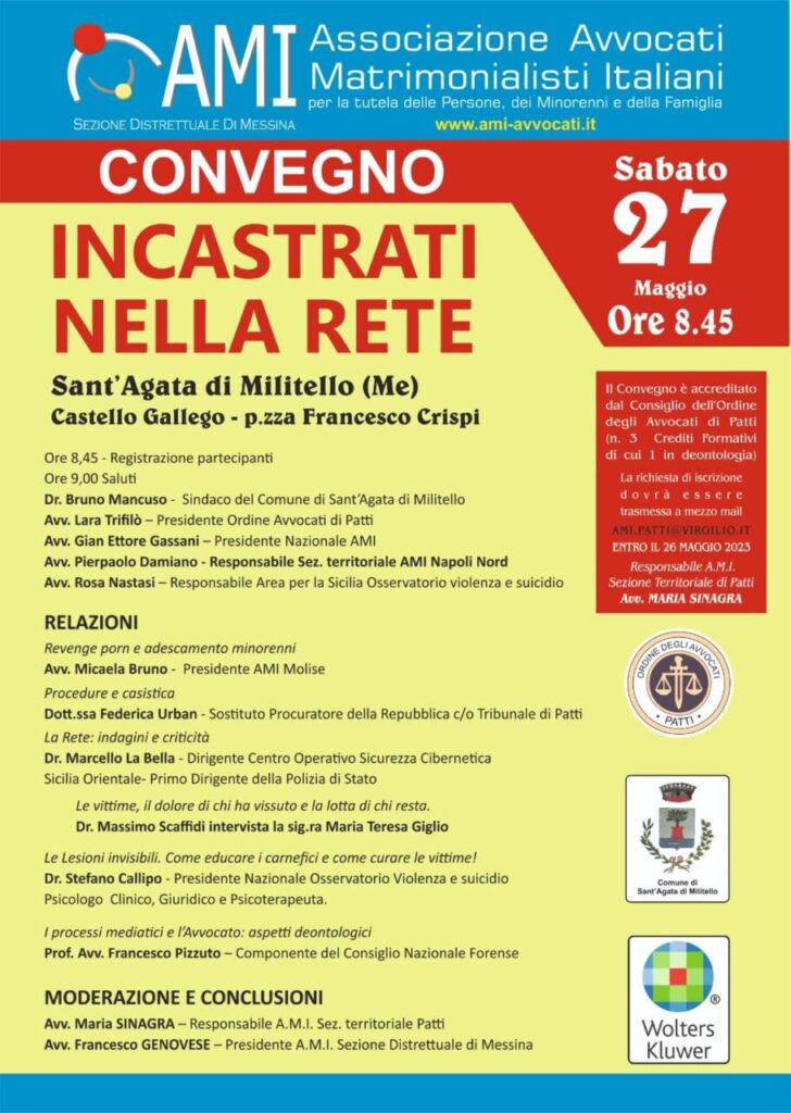 INCASTRATI NELLA RETE – Incontro, domani, a Sant’Agata M.llo promosso dall’AMI