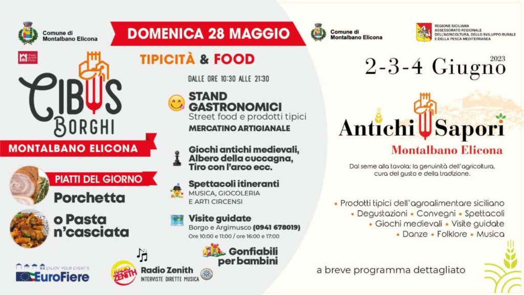 CIBUS BORGHI – Il 28 Maggio a Montalbano Elicona