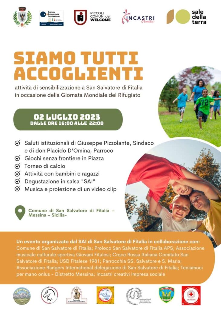 SAN SALVATORE DI FITALIA – Scelto dall’Associazione Nazionale Comuni Italiani-Anci tra i Comuni che danno voce alla Giornata Mondiale del Rifugiato