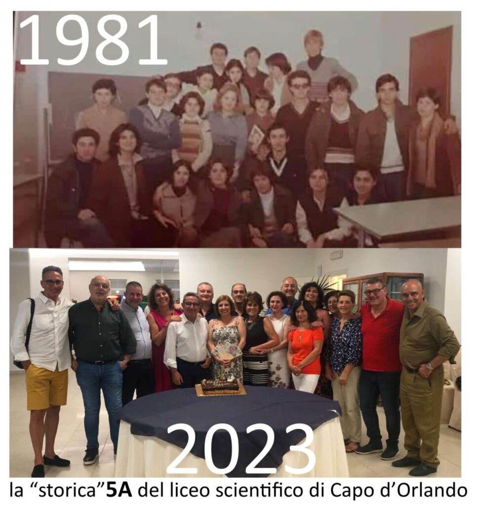 SCUOLA – Un emozionante raduno dopo 42 anni riunisce compagni della V^A di Capo d’Orlando