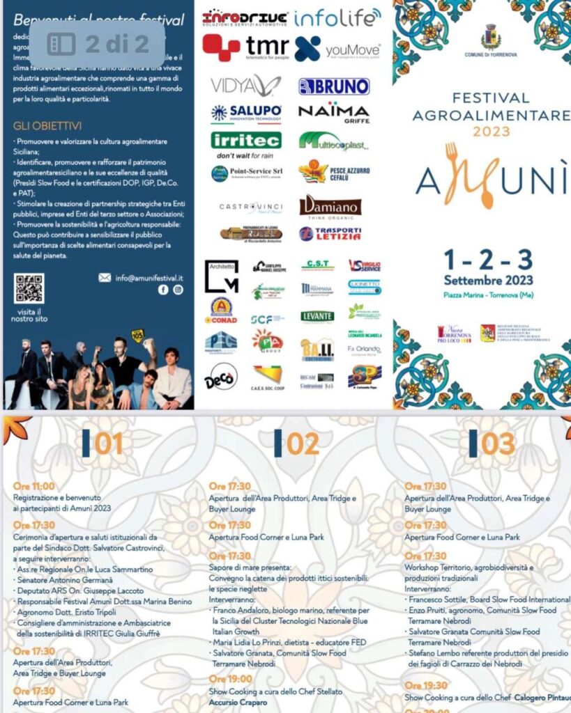 AMUNI’ – Lunedì, a Torrenova, si presenta il festival agroalimentare