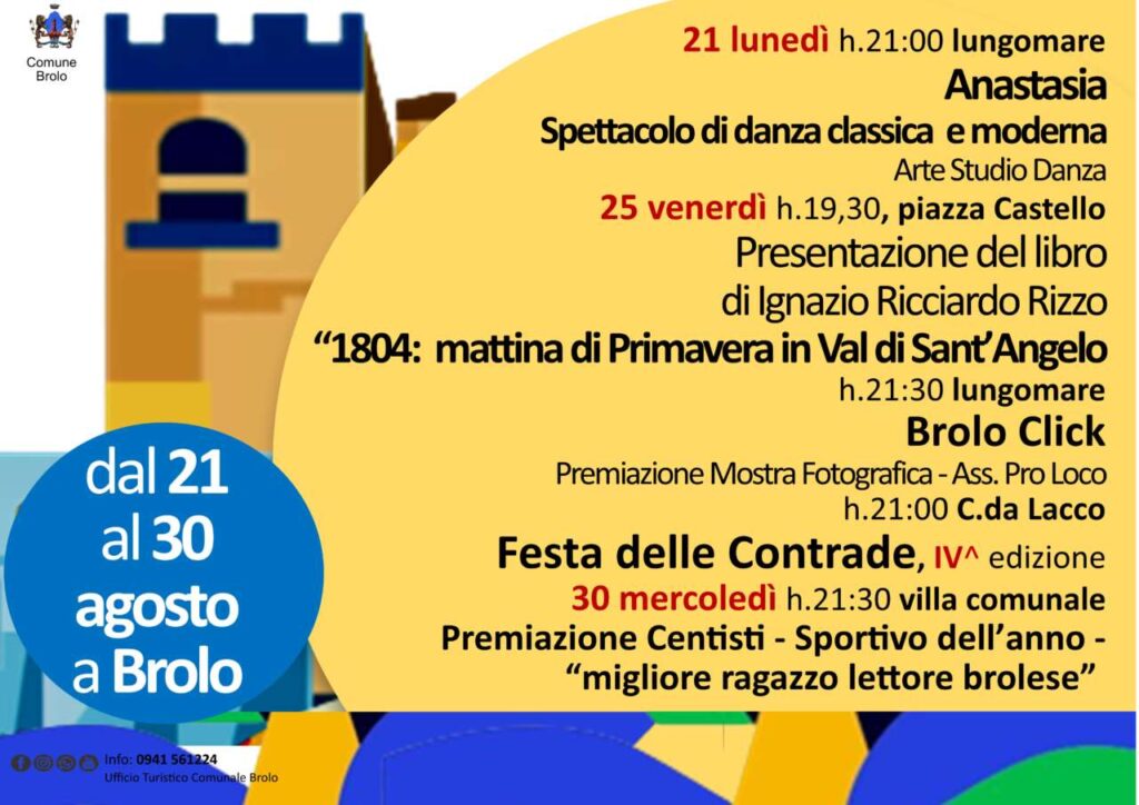 FARE D’ESTATE – A Brolo fino al fine agosto