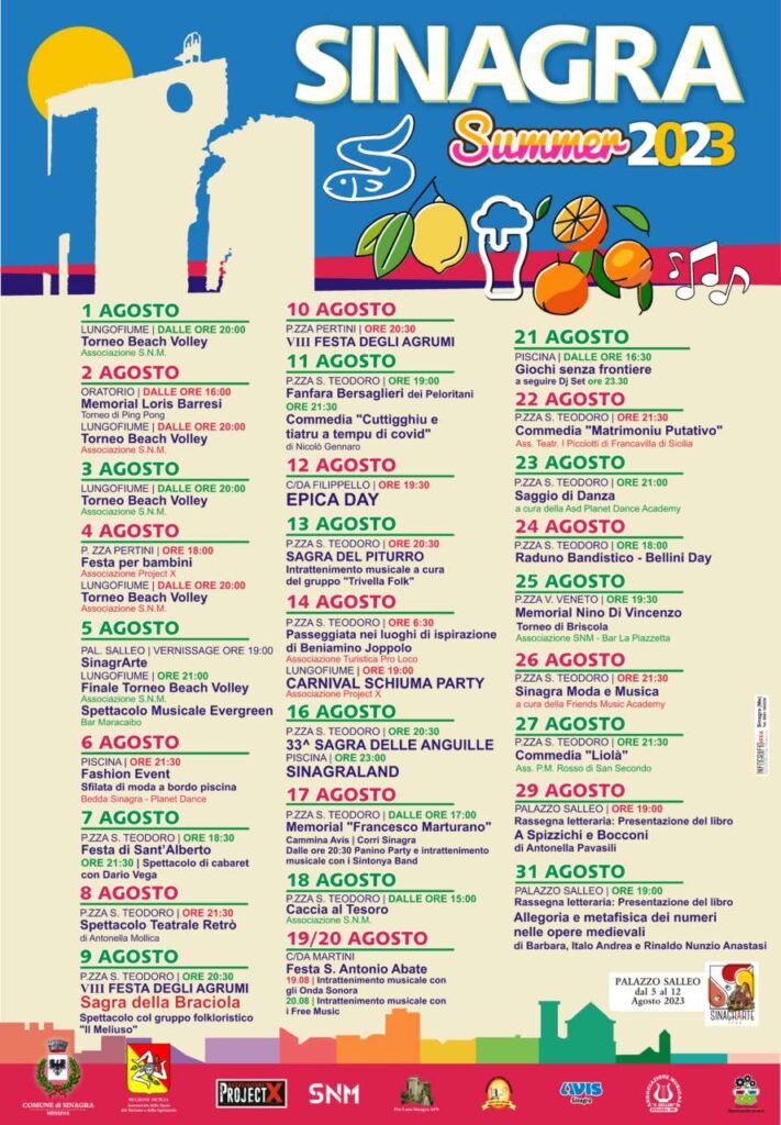 SINAGRA ESTATE – Il manifesto degli eventi