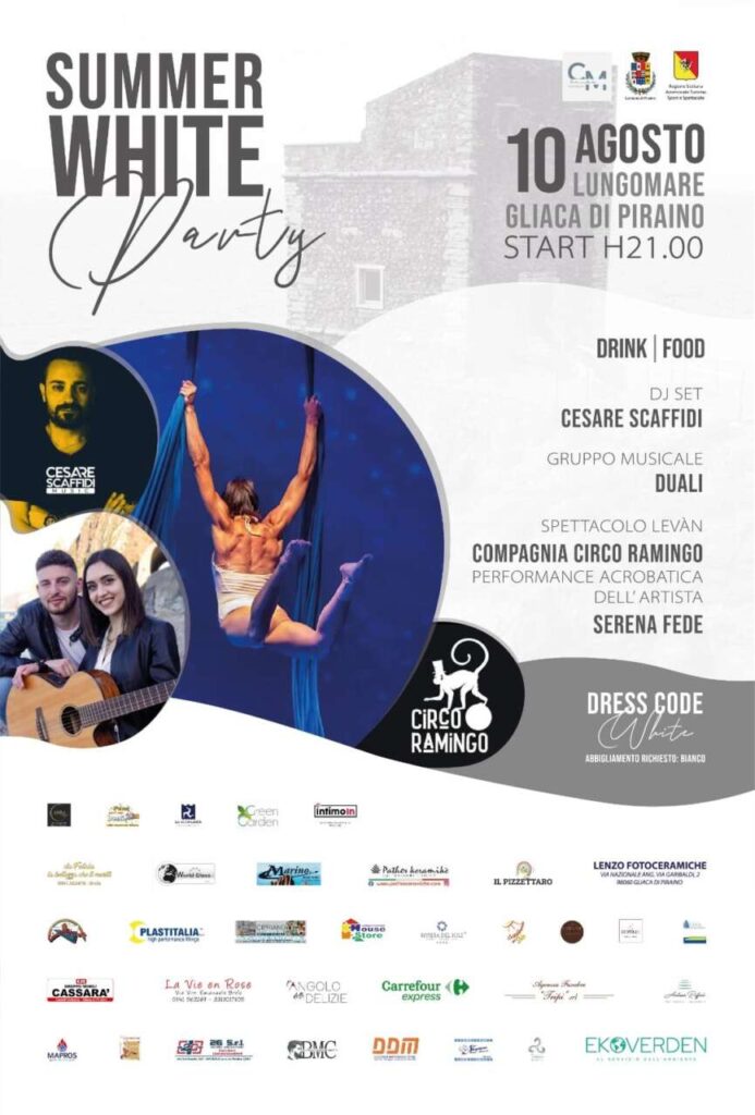 APPUNTAMENTI – Summer White Party il 10 agosto a Gliaca di Piraino