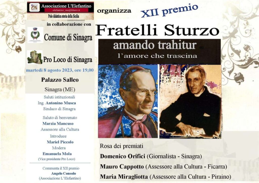 SINAGRA – XII premio Fratelli Sturzo, l’amore che trascina