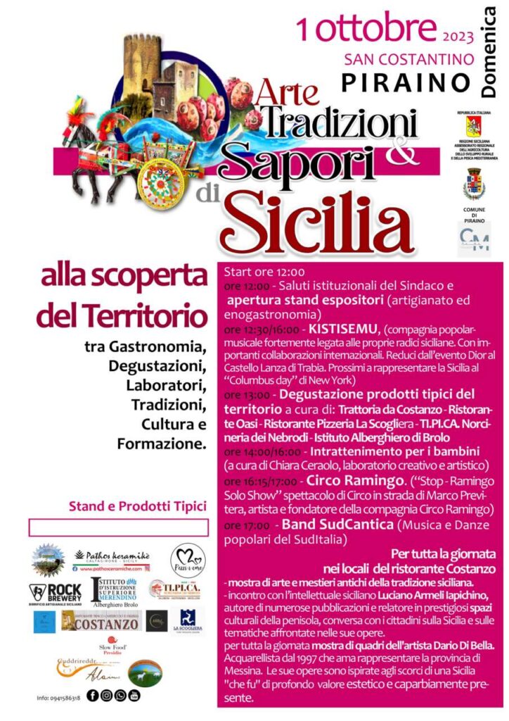 PIRAINO – Si lavori sul grande evento enogastromico di domenica 1 ottobre