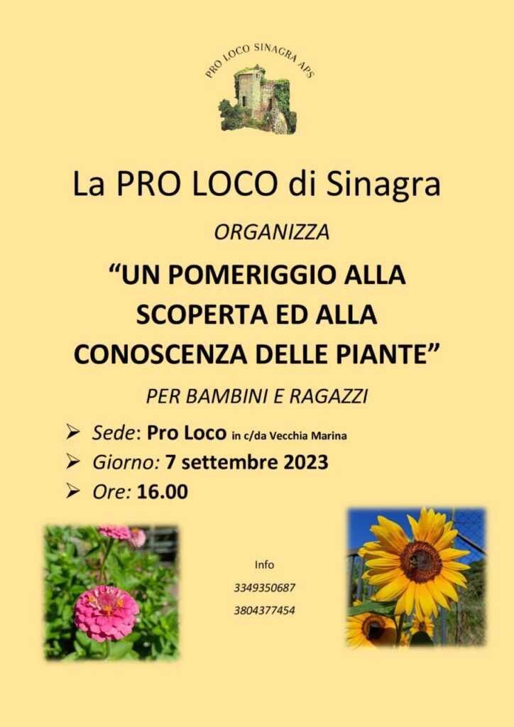 SINAGRA – Alla scoperta delle piante, un pomeriggio dedicato a bambini e ragazzi