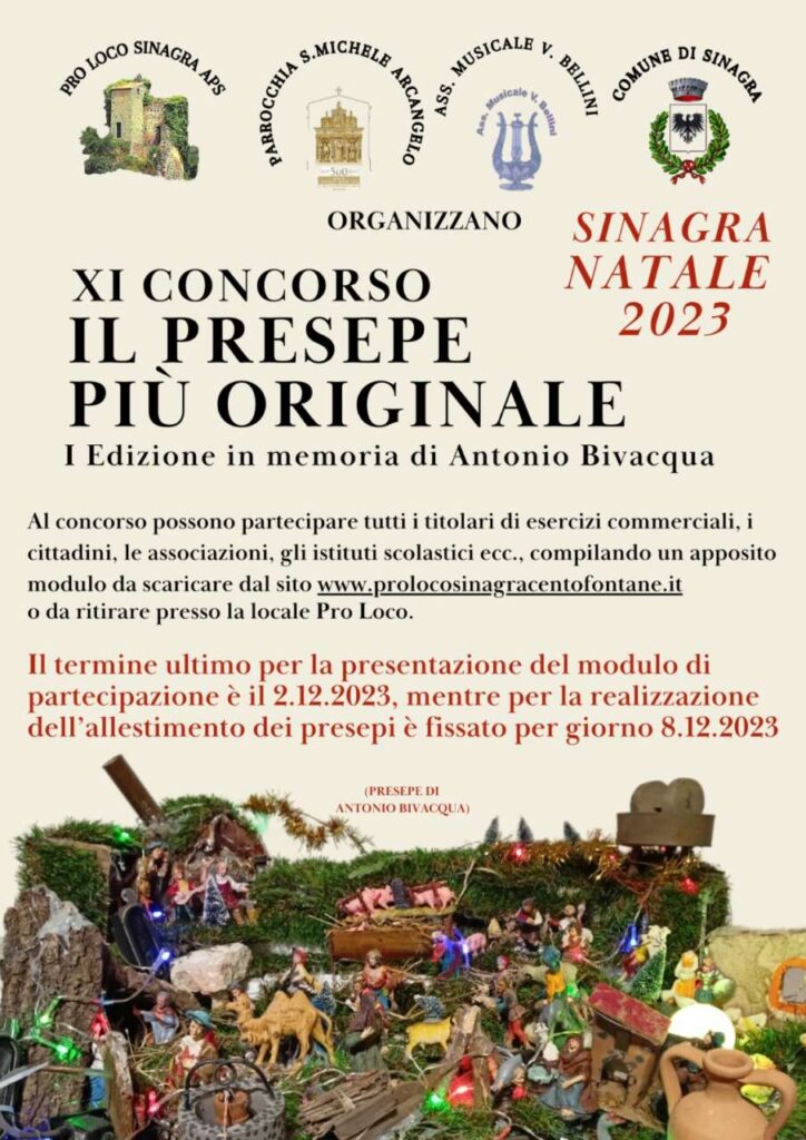 SINAGRA – Natale 2023, 6° concorso il presepe più originale
