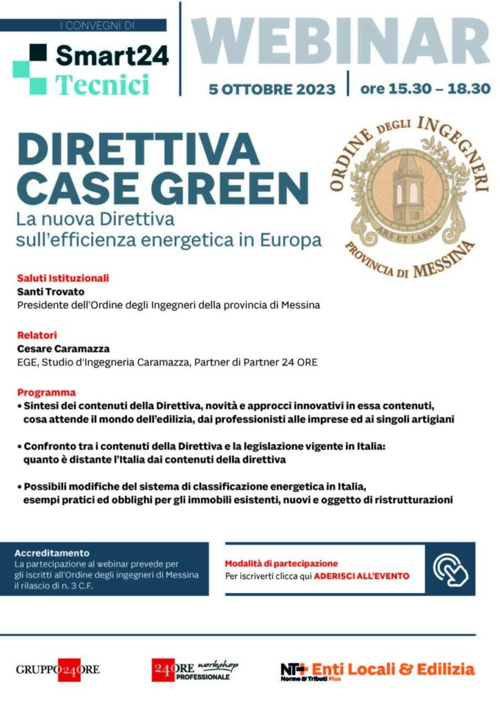 INGEGNERI – Il futuro prossimo dell’edilizia in Italia all’Ordine degli Ingegneri di Messina