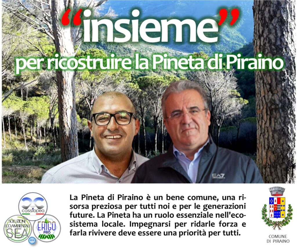 PIRAINO – Aziende attente per ridare vita alla Pineta.. ecco ad esempio il Consorzio Cassiopea
