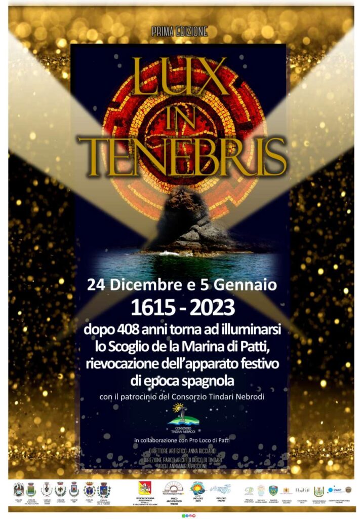 SEGNI DI SPERANZA – Lo scoglio di Patti illuminato la notte di Natale