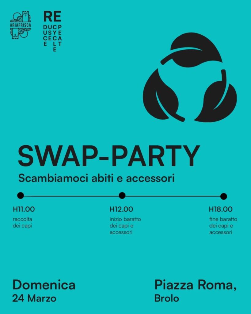 SWAP-PARTY A BROLO – Domenica 24 Marzo quello di AriaFrisca. Ecco la moda sostenibile