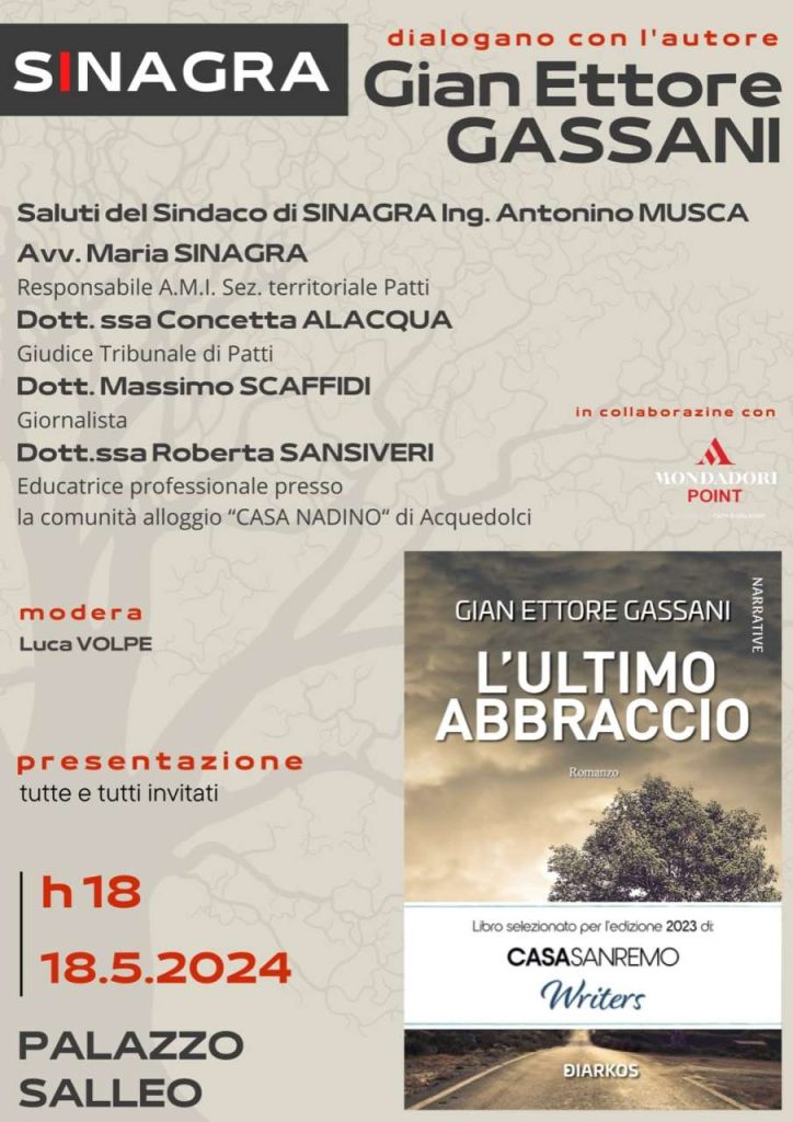 APPUNTAMENTI – A Sinagra un confronto con lo scrittore\avvocato Gian Ettore Gassani
