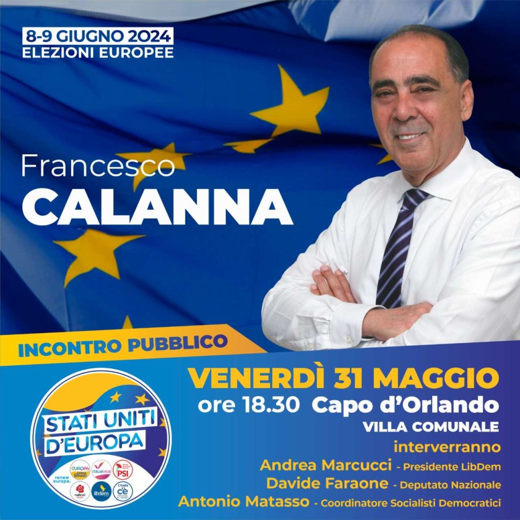 EUROPEE 2024 – Francesco Calanna, venerdì, a Capo d’Orlando