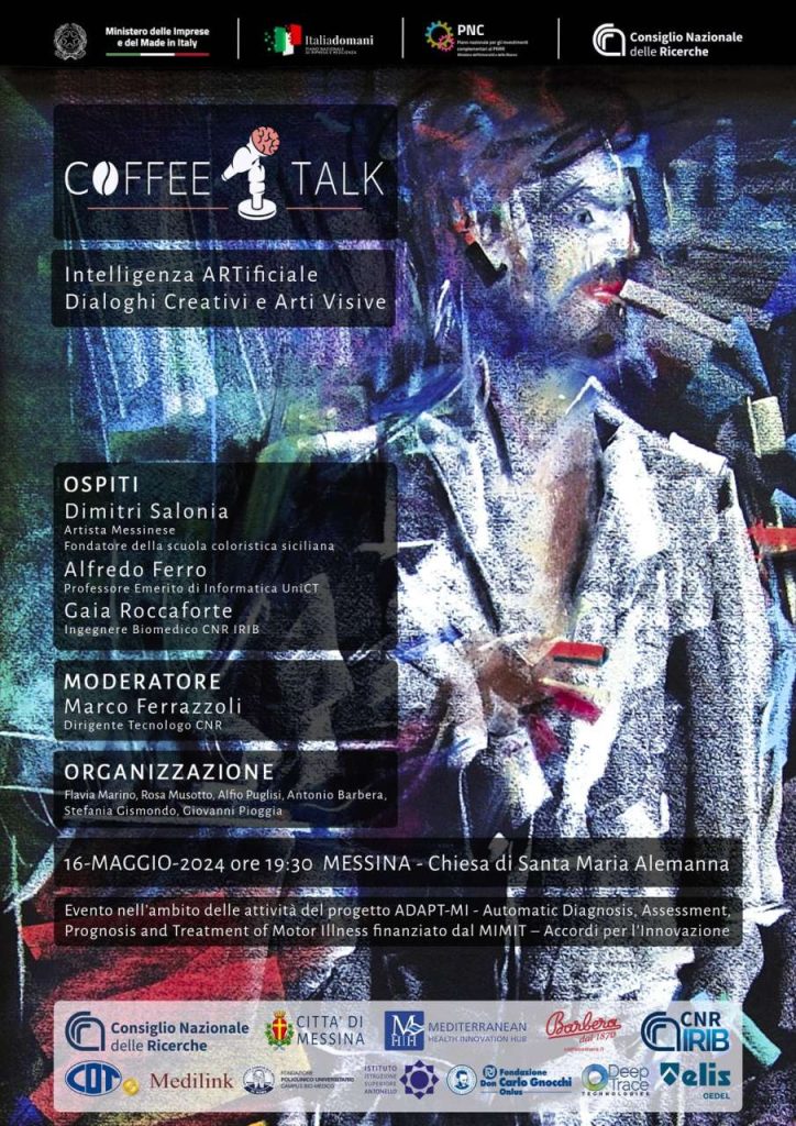 INTELLIGENZA ARTIFICIALE CON IL PENNELLO – Al Coffe Talk di Messina la sfida tra il noto artista Dimitri Salonia e l’intelligenza artificiale