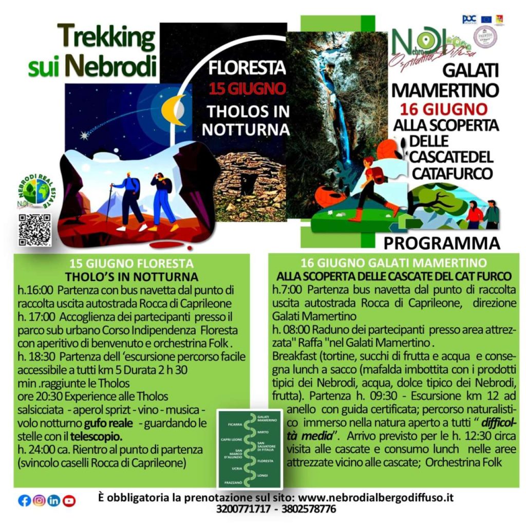 TREKKING IN NOTTURNA – Alla scoperta delle Tholo’s di Floresta e delle Cascate del Catafurco di Galati Mamertino