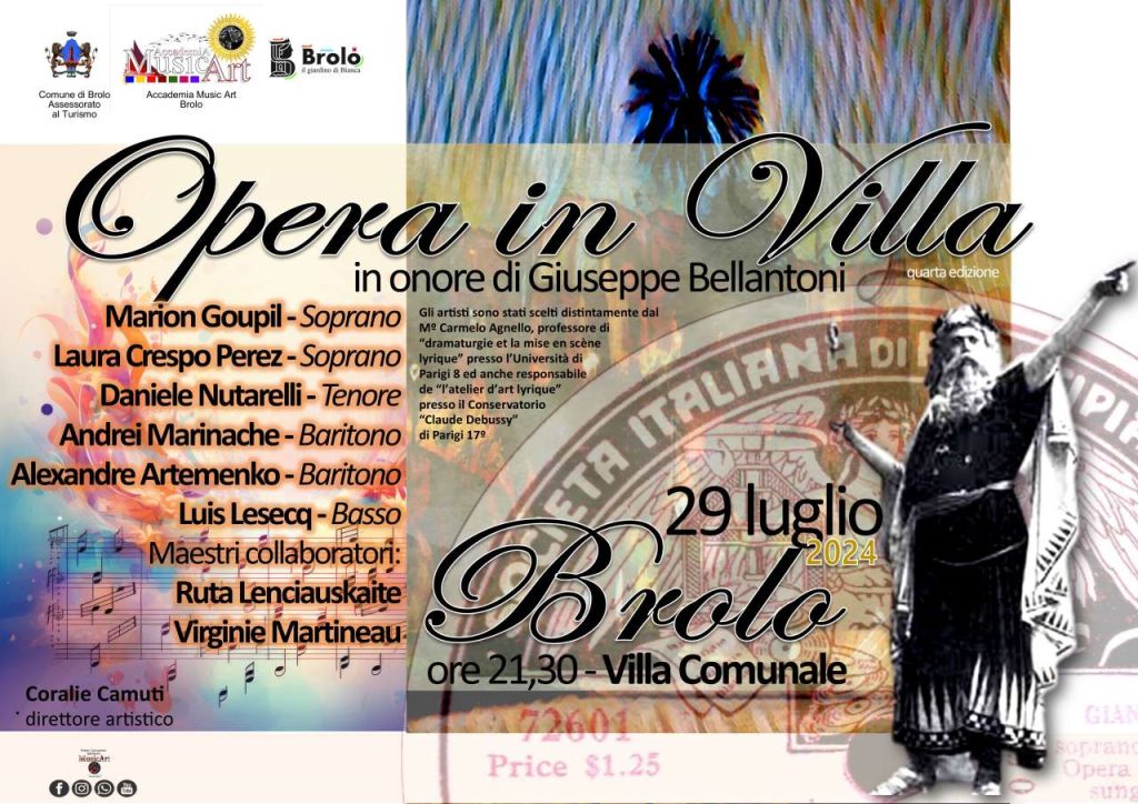 OPERA IN VILLA – Il 29 luglio, a Brolo, la quarta edizione del progetto artistico diretto da Coralie Camuti