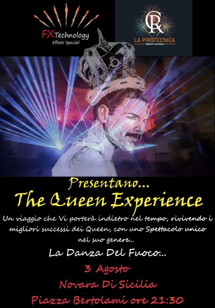 I QUEEN E LA MAGIA DEI FUOCHI PIROTECNICI – Un grande spettacolo a Novara di Sicilia