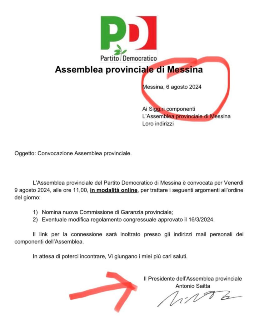 GERMANA’ VS SAITTA (PD) – …mi dispiace che la nota della Lega abbia turbato a sua sensibilità…