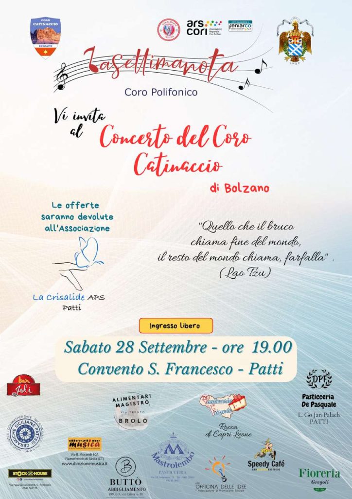 A PATTI CON LA SETTIMANOTA – Cantare in coro nel nome della condivisione, solidarietà e inclusione