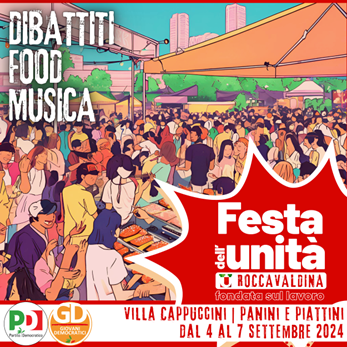 ROCCAVALDINA – Parte domani la Festa dell’Unità