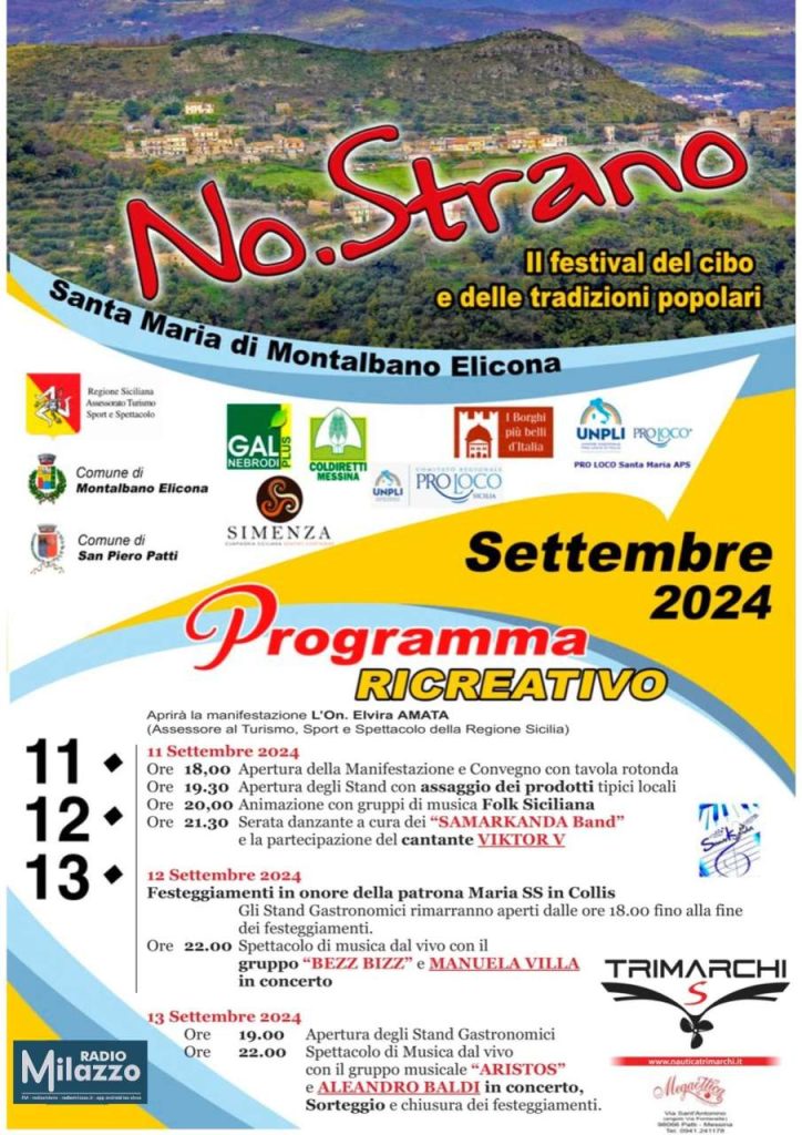 NO.STRANO – Il Festival del Cibo e delle Tradizioni Popolari torna a Santa Maria di Montalbano Elicona