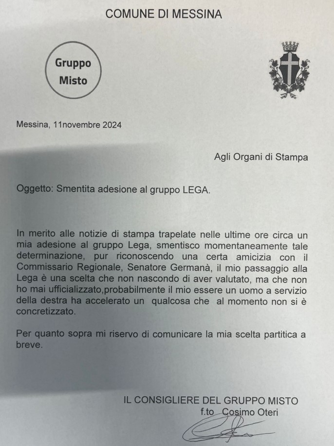 OTERI – Non sono passato alla Lega