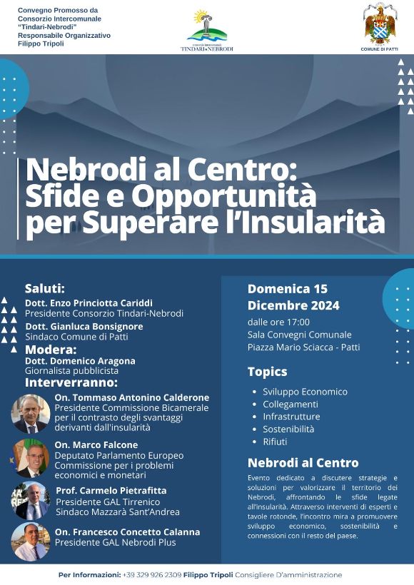 TINDARI NEBRODI –  Progetti per contrastare gli svantaggi derivanti dall’insularità