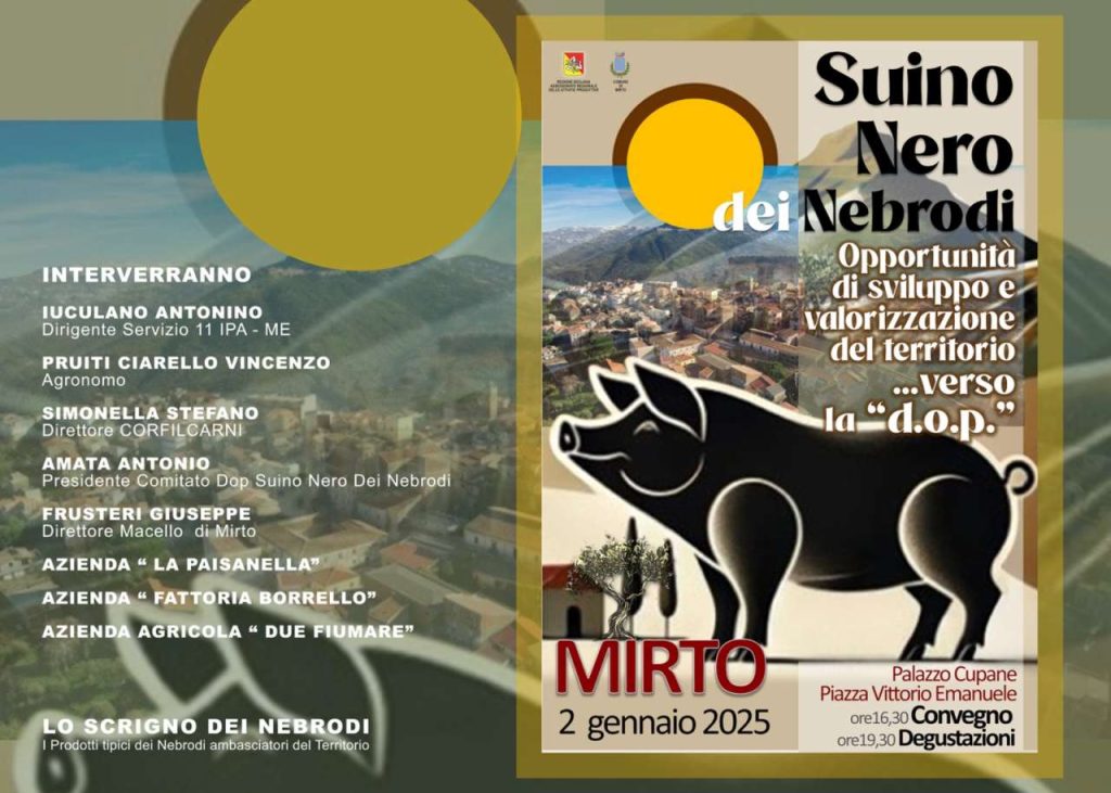 MIRTO – Relatori e partecipanti al convegno sul suino nero dei nebrodi del 2 gennaio