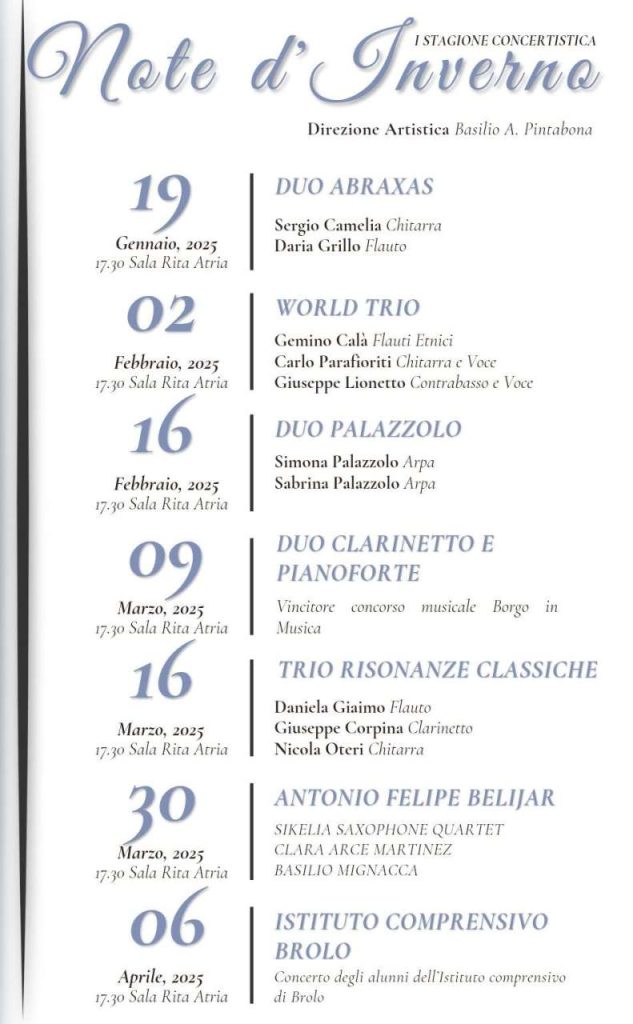BROLO – Al via la prima stagione concertistica “Note d’Inverno”