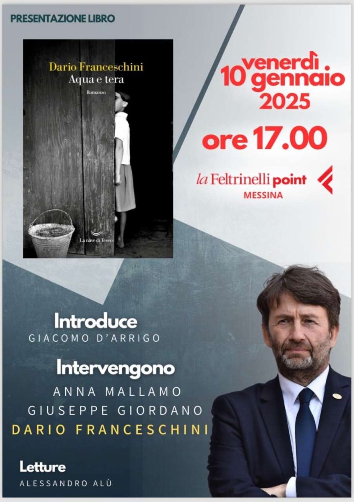 DARIO FRANCESCHINI – “AQUA E TERA ” – venerdì alla Feltrinelli di Messina