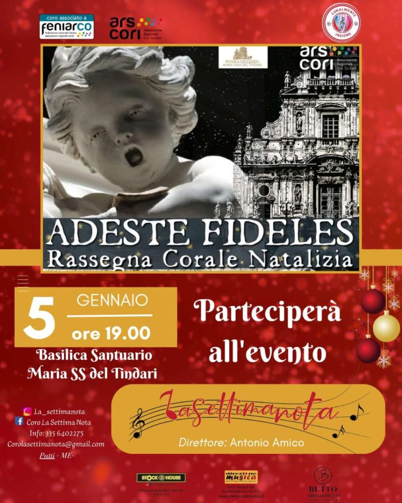 RASSEGNA NATALIZIA A TINDARI – Domani, 5 cori messinesi si riuniscono per un evento imperdibile, a far da padrone di casa il gruppo polifonico “La Settima Nota”