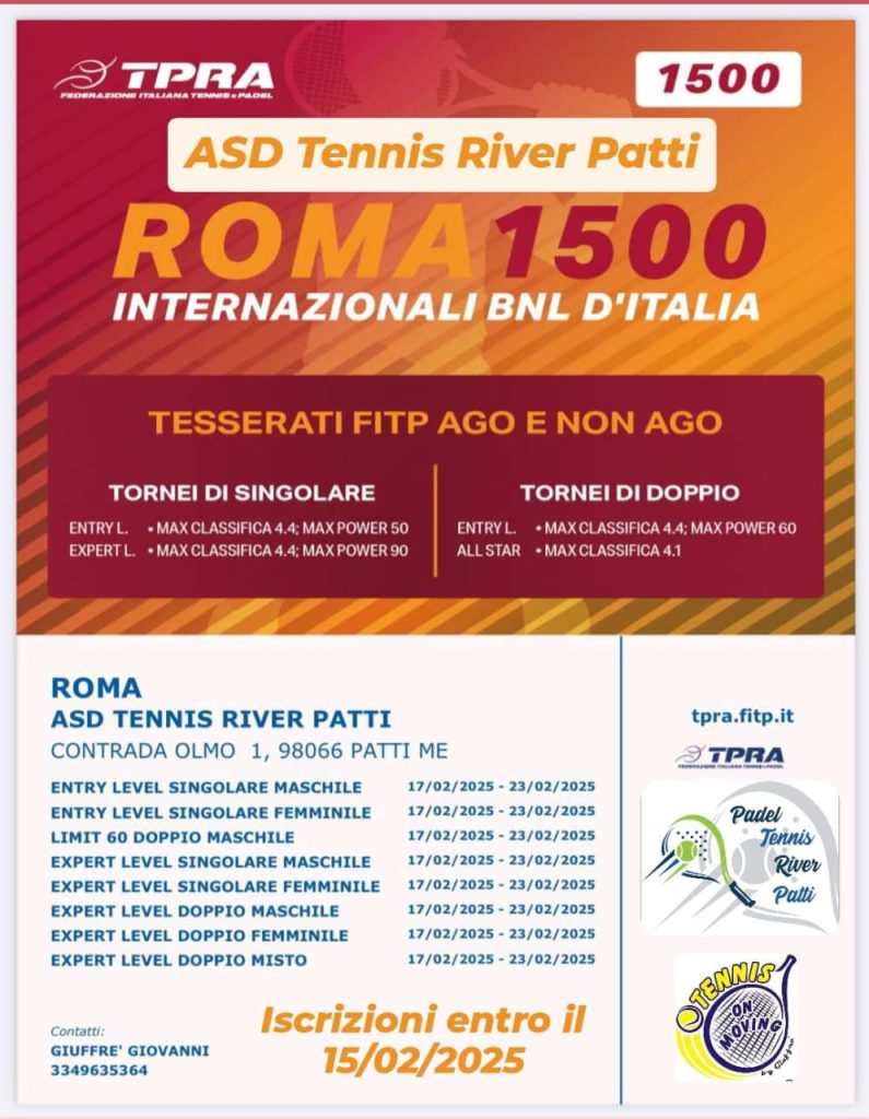 TENNIS A PATTI – Al ” River” il primo torneo TPRA