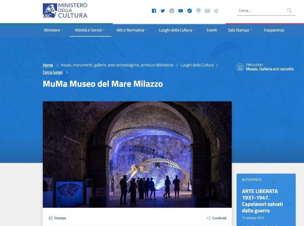 MILAZZO – Il MuMa ufficialmente accreditato dal Ministero al Sistema Museale Nazionale
