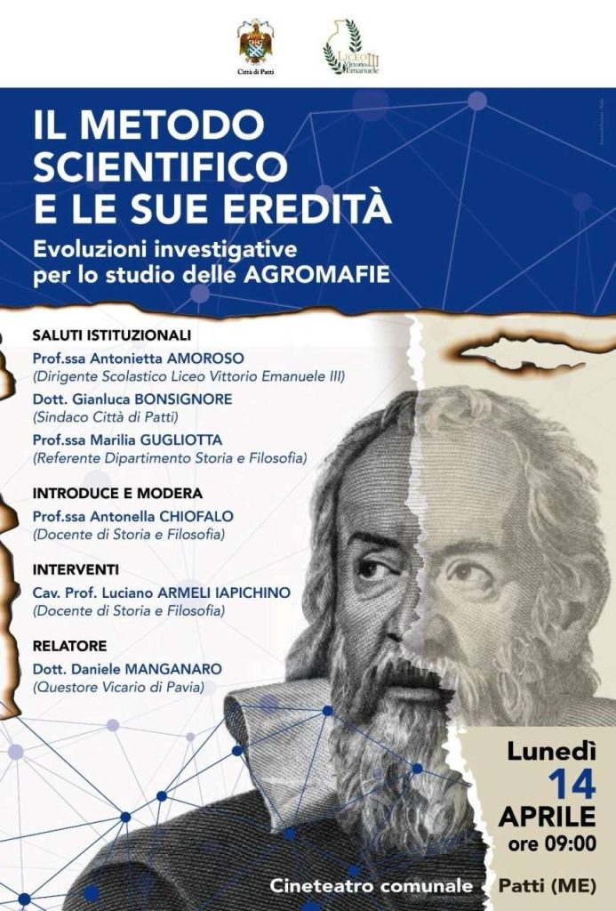 AGROMAFIE – Il Questore Vicario Daniele Manganaro incontra a Patti i ragazzi del liceo sulle investigazioni scientifiche