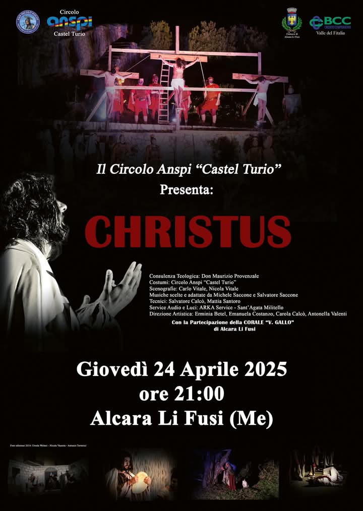 ALCARA LI FUSI – Questa sera “Il Christus”, un viaggio emozionante nella Passione di Cristo