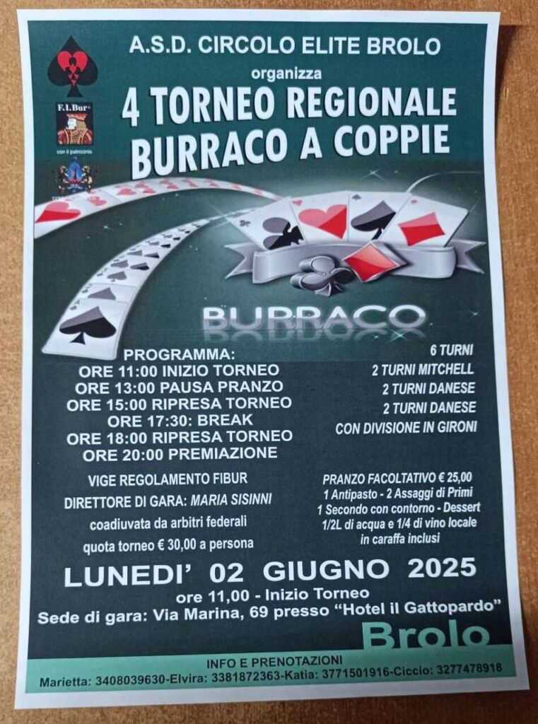 A BROLO – Il 4° Torneo Regionale di Burraco a Coppie: strategia, passione e convivialità