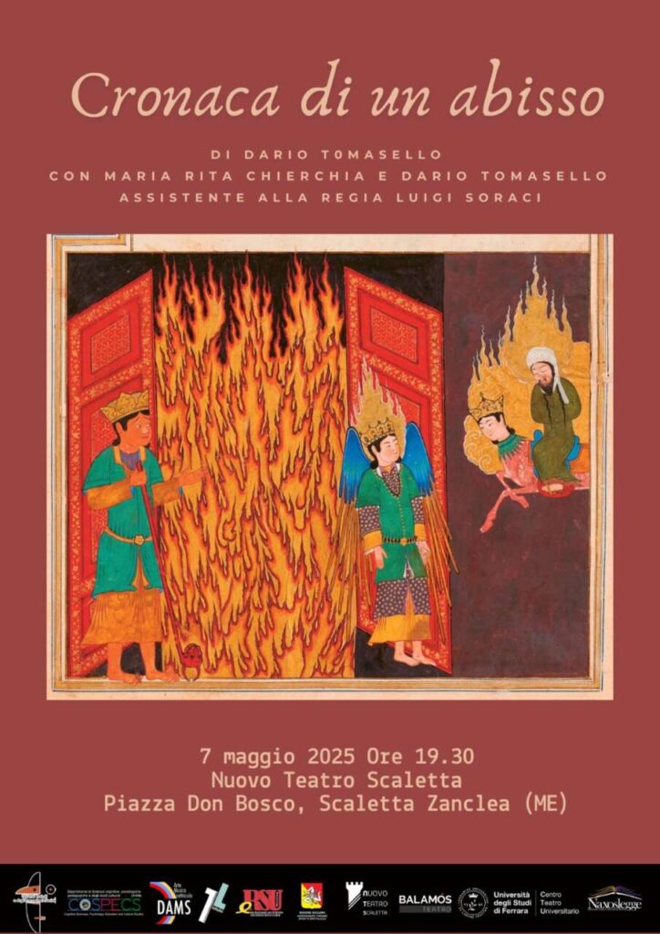 CRONACA DI UN ABISSO – In scena questa sera al Nuovo Teatro Scaletta