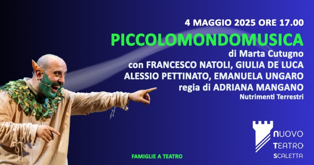 FAMIGLIE A TEATRO – Domenica 4 maggio a Scaletta Zanclea, in scena “Piccolomondomusica”