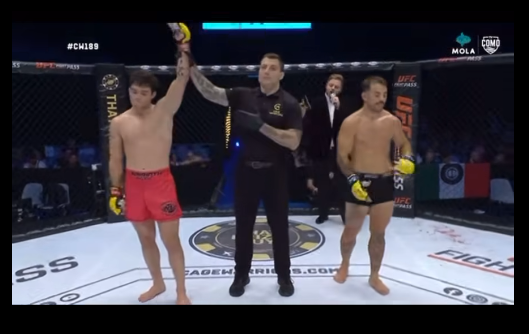 GIUSEPPE RUGGERI – Ai Cage Warriors 189 vince ma non si accontenta: “Non si può dissetare un re con acqua di mare”