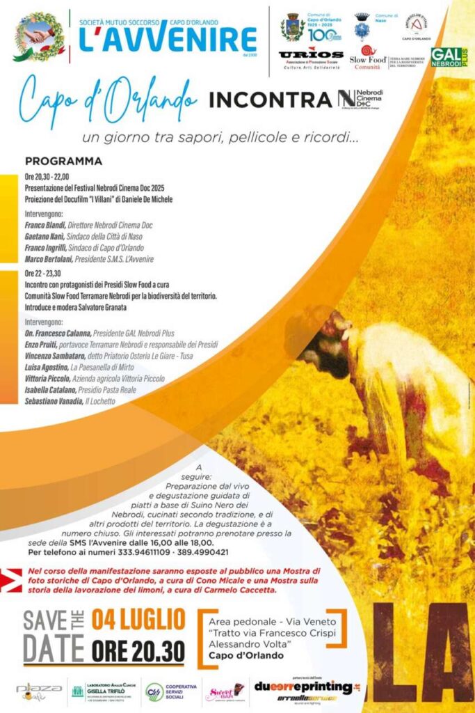 CAPO D’ORLANDO INCONTRA – Una serata di sapori, pellicole e memoria collettiva