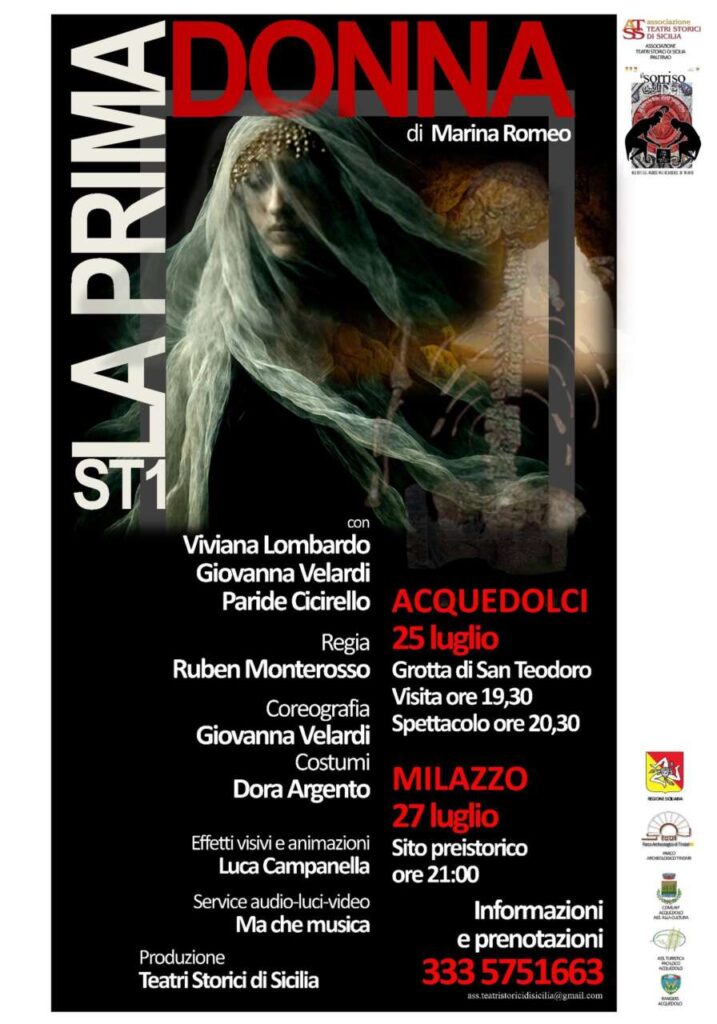 PARCO ARCHEOLOGICO DI TINDARI – Il “Sorriso degli Dei” al debutto con “St1 la Prima donna”, in programma ad Acquedolci e Milazzo