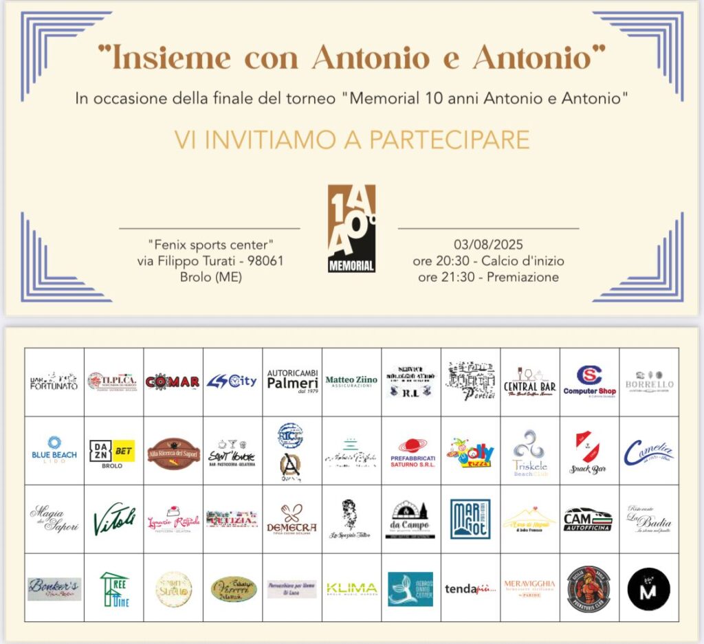RICORDANDO – Entra nel vivo il “Memorial Antonio e Antonio” al Fénix Sports Center di Brolo