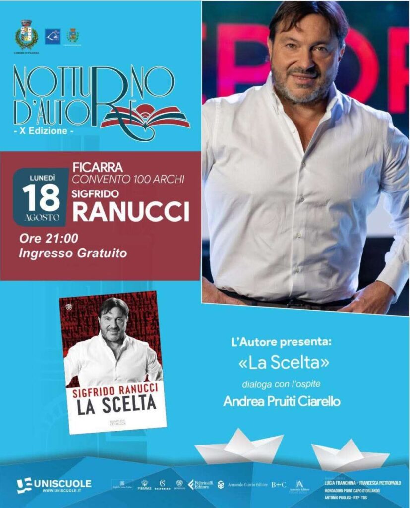 “LA SCELTA” – Domani, “Notturno d’Autore” porta a Ficarra Sigfrido Ranucci