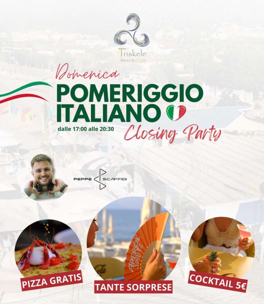 CLOSING PARTY – Al Triskele domenica pomeriggio si saluta l’estate 2025