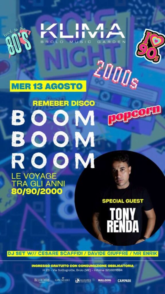 KLIMA –  Sul palco lo special guest Tony Renda, questa sera a Brolo